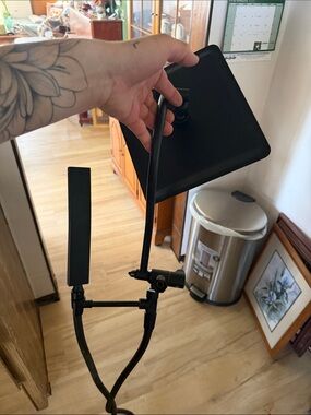 Adjustable Black Floor Reading Lamp - Flexible Gooseneck